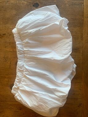 Forni White Mini Bubble Skirt with Elastic Waistband